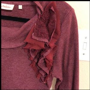 DELETTA Burgundy top from Anthropologie Small